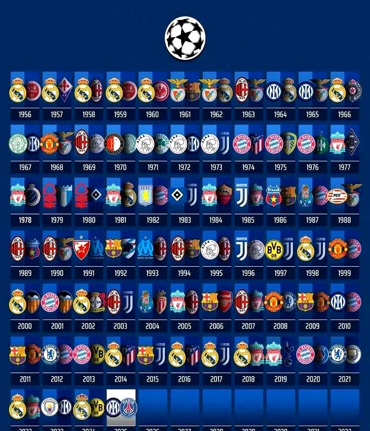 欧冠历届冠军名单及夺冠次数详细版(最新)的简单介绍 第1张 欧冠历届冠军名单及夺冠次数详细版(最新)的简单介绍 第1张